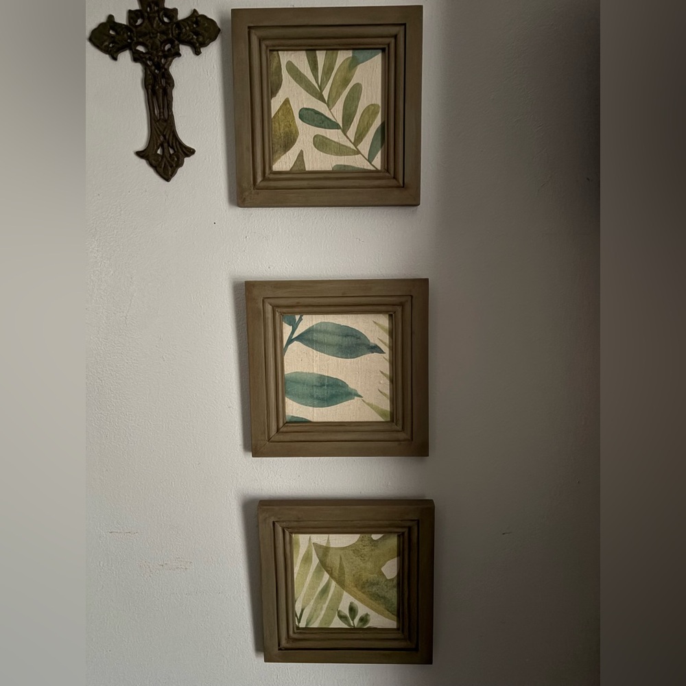 Set of Three Botanical Wall Art Frames